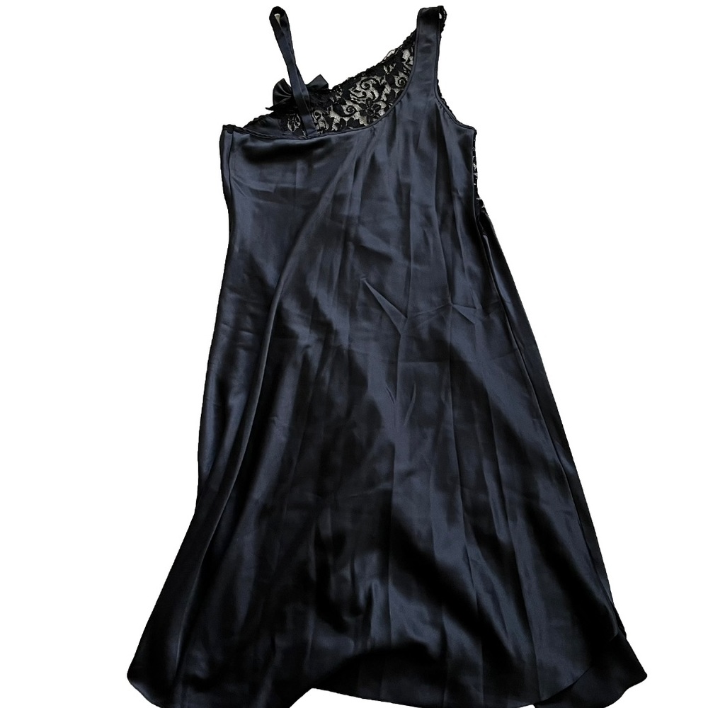 VICTORIA’S SECRET GOLD LABEL BLACK GOWN W/ SHEER LACE TOP SIZE LARGE CHIC Glam - Picture 2 of 10